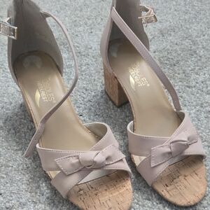 AEROSOLES Beige Block Heel Sandals